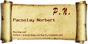 Pacsolay Norbert névjegykártya